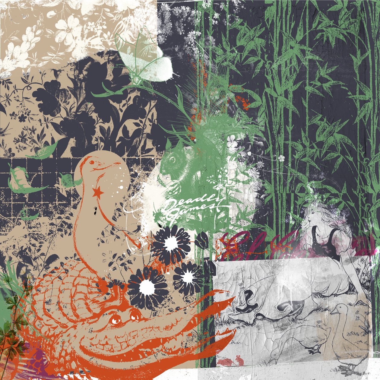Deadly Games, 2017 (Collage på duk) av Teis Albers
