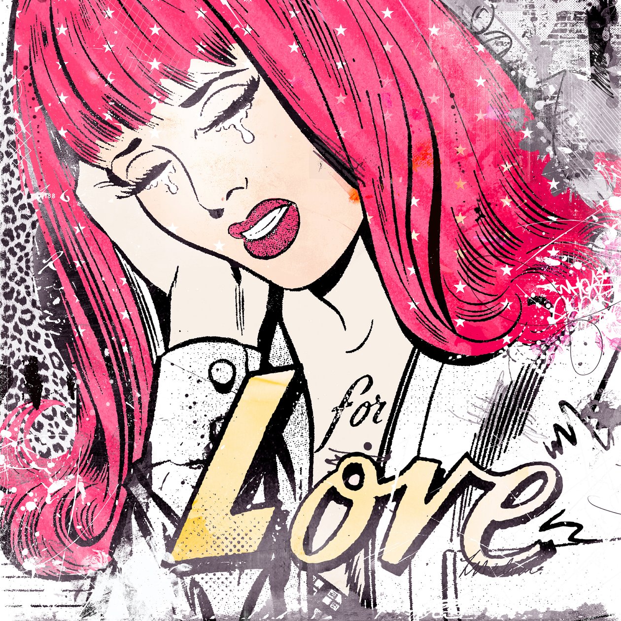For Love, 2014 (mixed media på duk) av Teis Albers