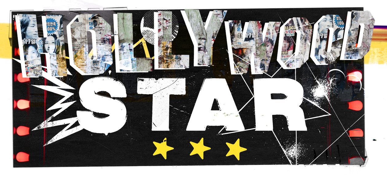 Hollywood Star, 2015 (Collage på duk) av Teis Albers