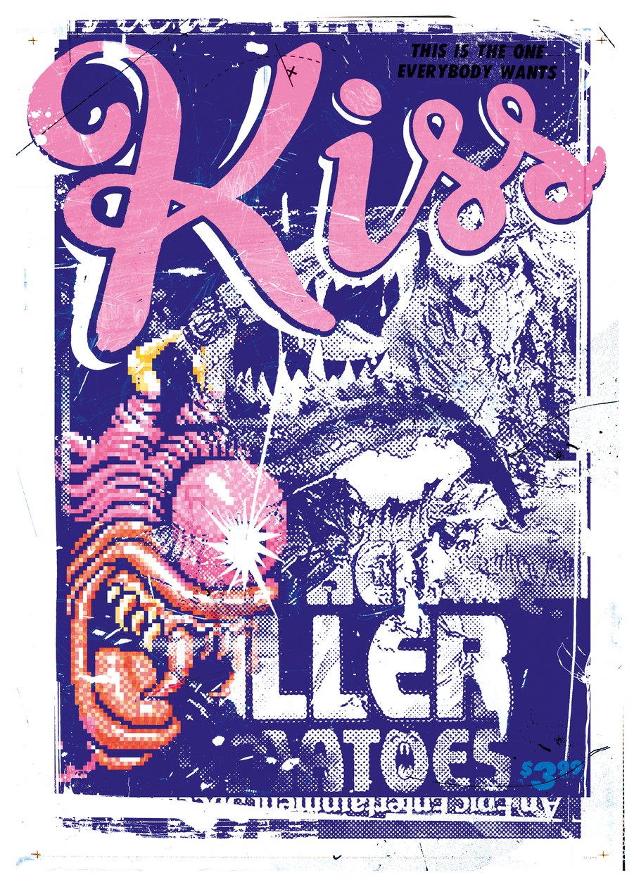 Kiss Killer, 2015 (Collage på duk) av Teis Albers