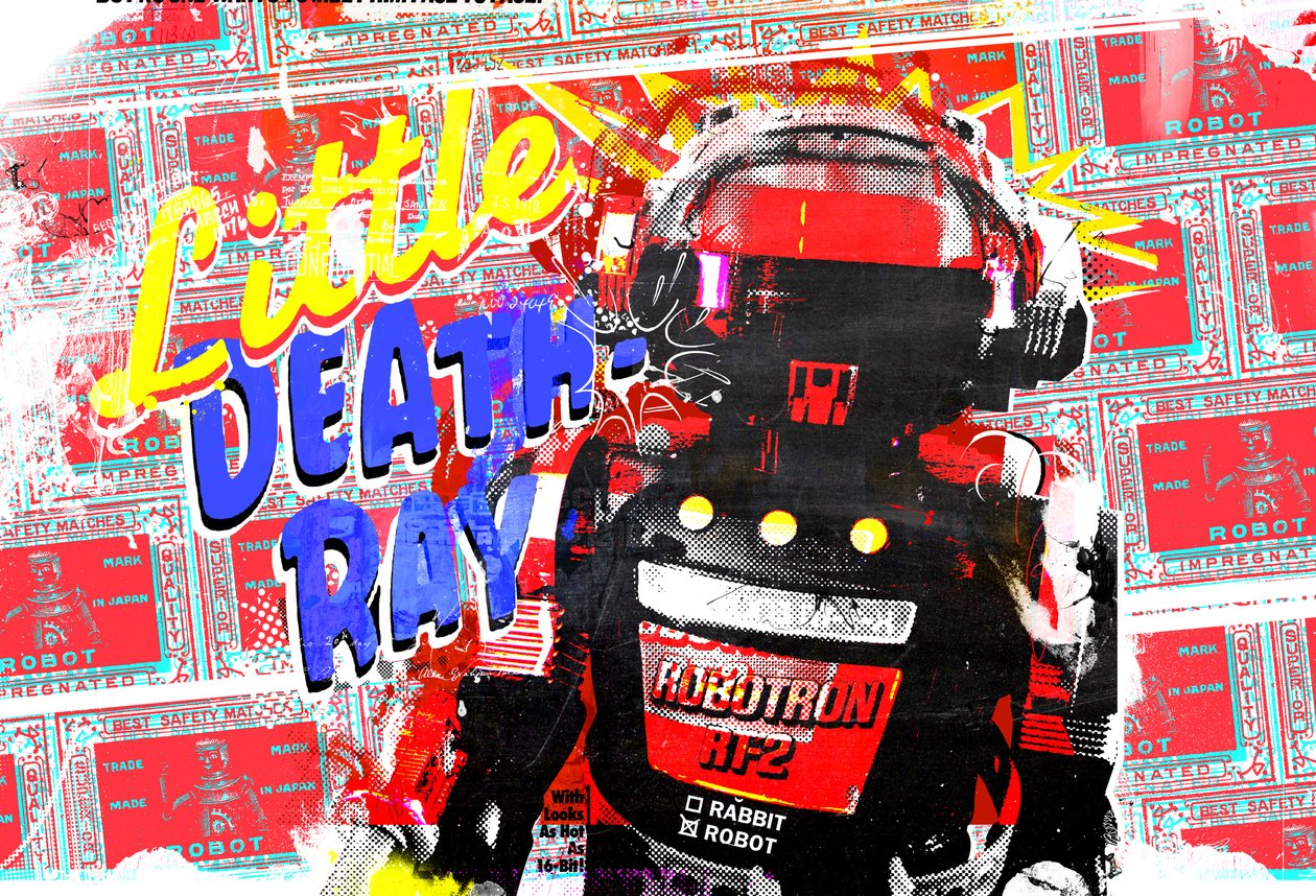 Little death ray, 2014 (blandade media på duk) av Teis Albers
