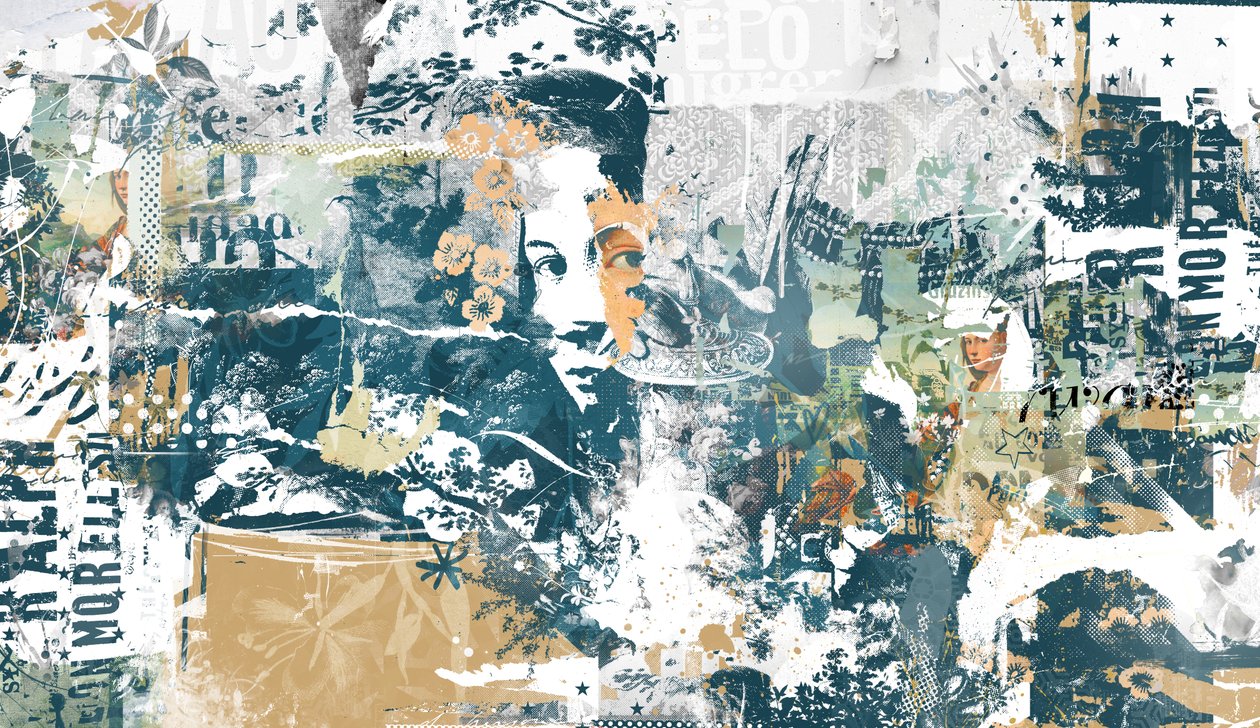 Magdalena, 2014 (Collage på duk) av Teis Albers