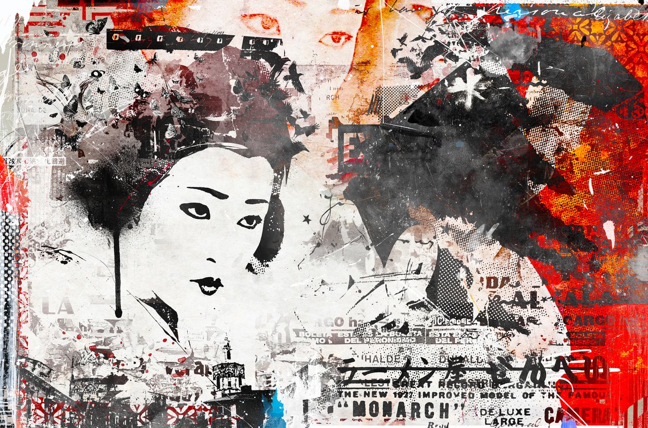 Modern Geisha, 2014 (blandade media på duk) av Teis Albers