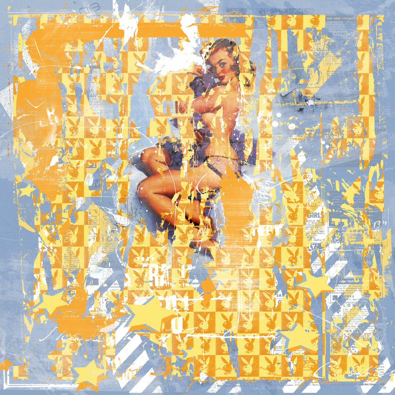 Pin up II, 2015 (Collage på duk) av Teis Albers