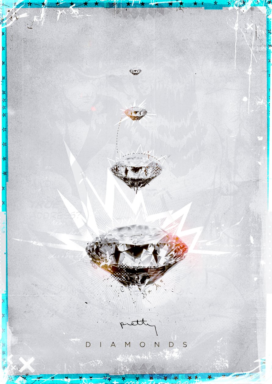 Pretty Diamonds, 2014 (Collage på duk) av Teis Albers