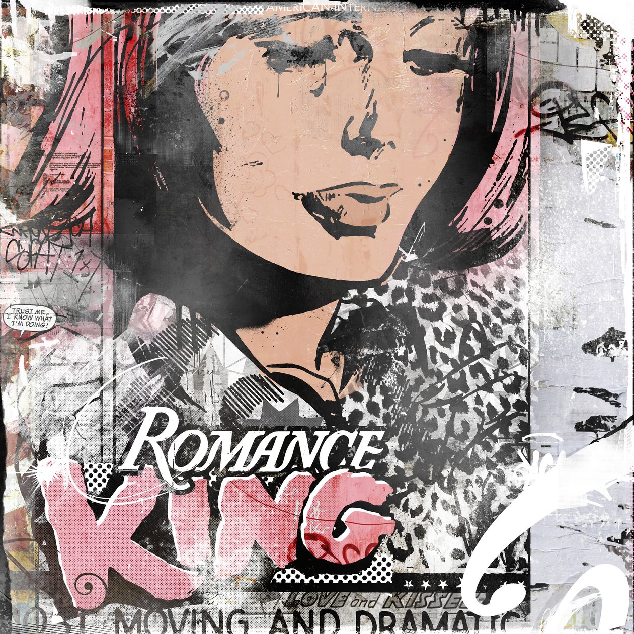 Romance King, 2014 (akryl, sprayfärg på duk) av Teis Albers