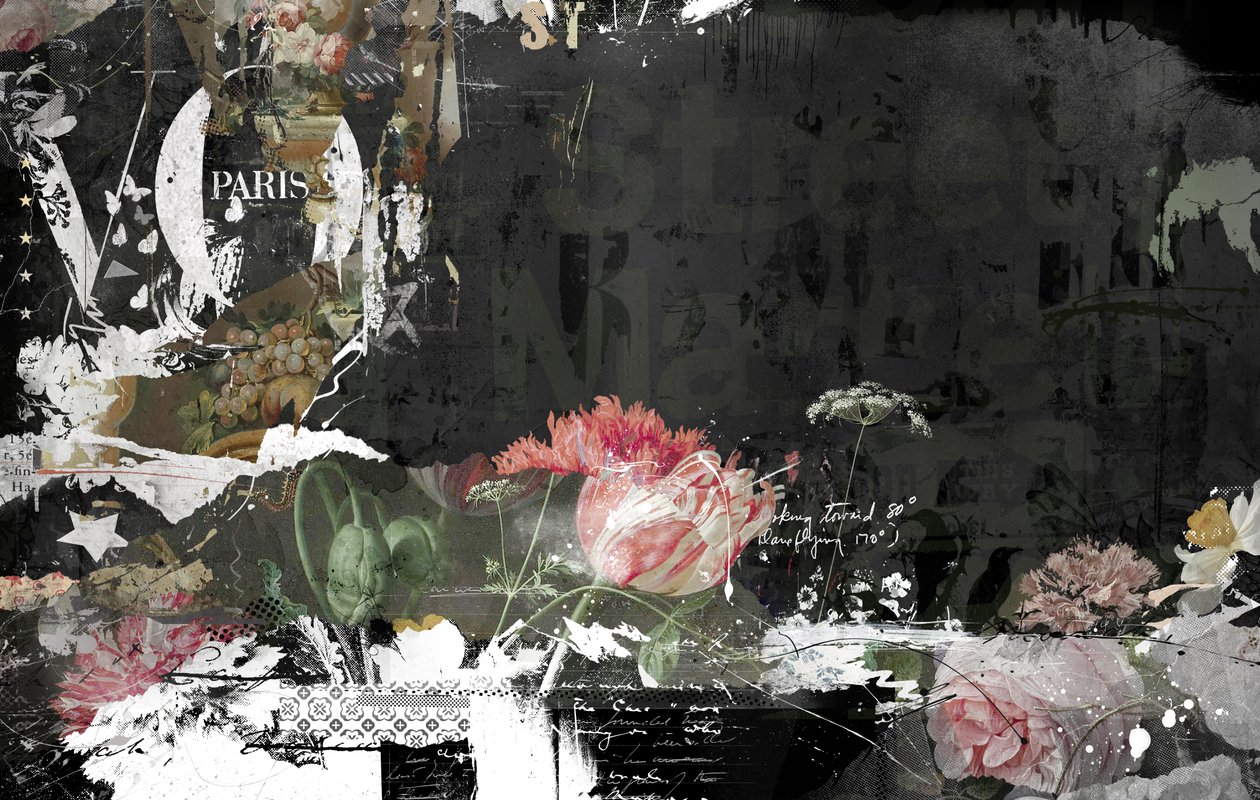 Vogued, 2015 (collage på duk) av Teis Albers