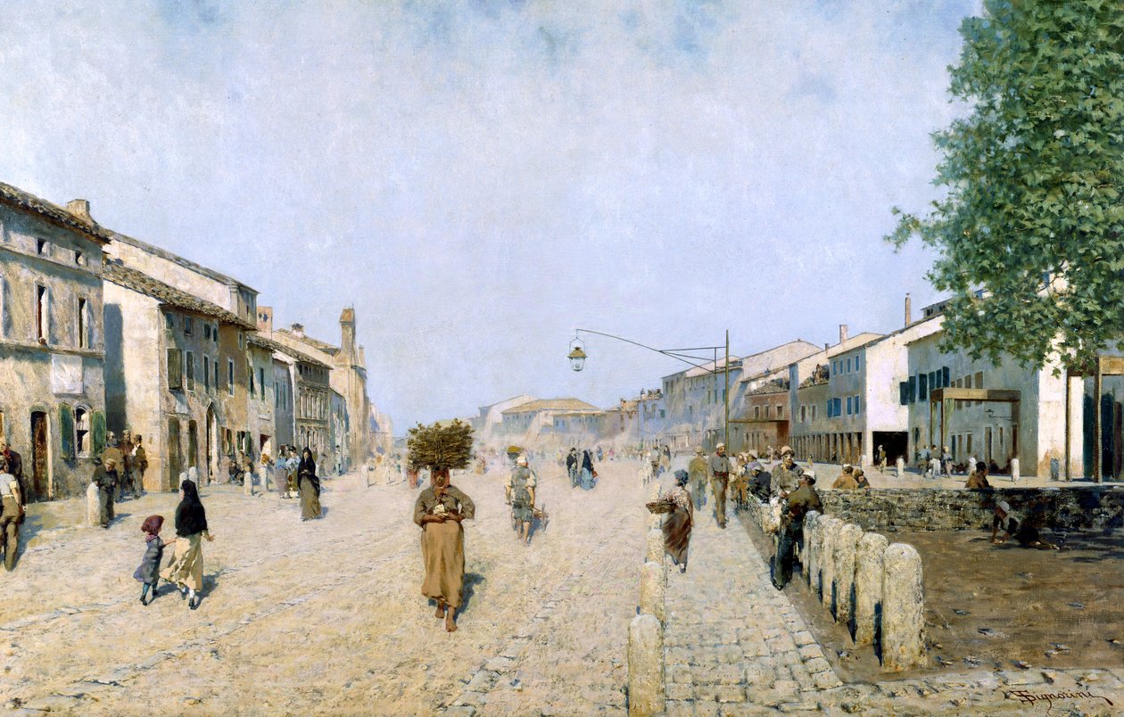 En gata i Ravenna, 1874 av Telemaco Signorini