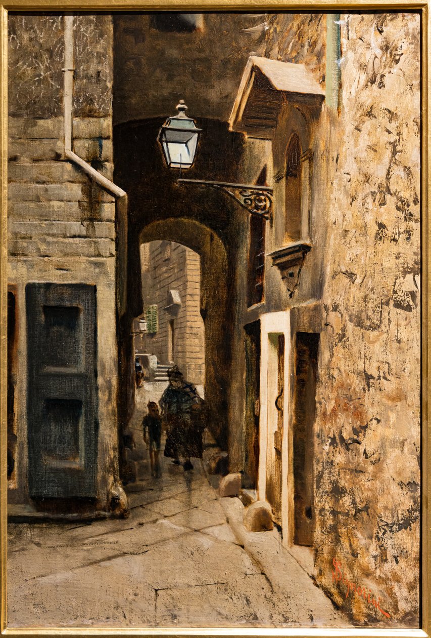 Cavalieri Street i Florens gamla getto, ca 1882 (olja på duk) av Telemaco Signorini