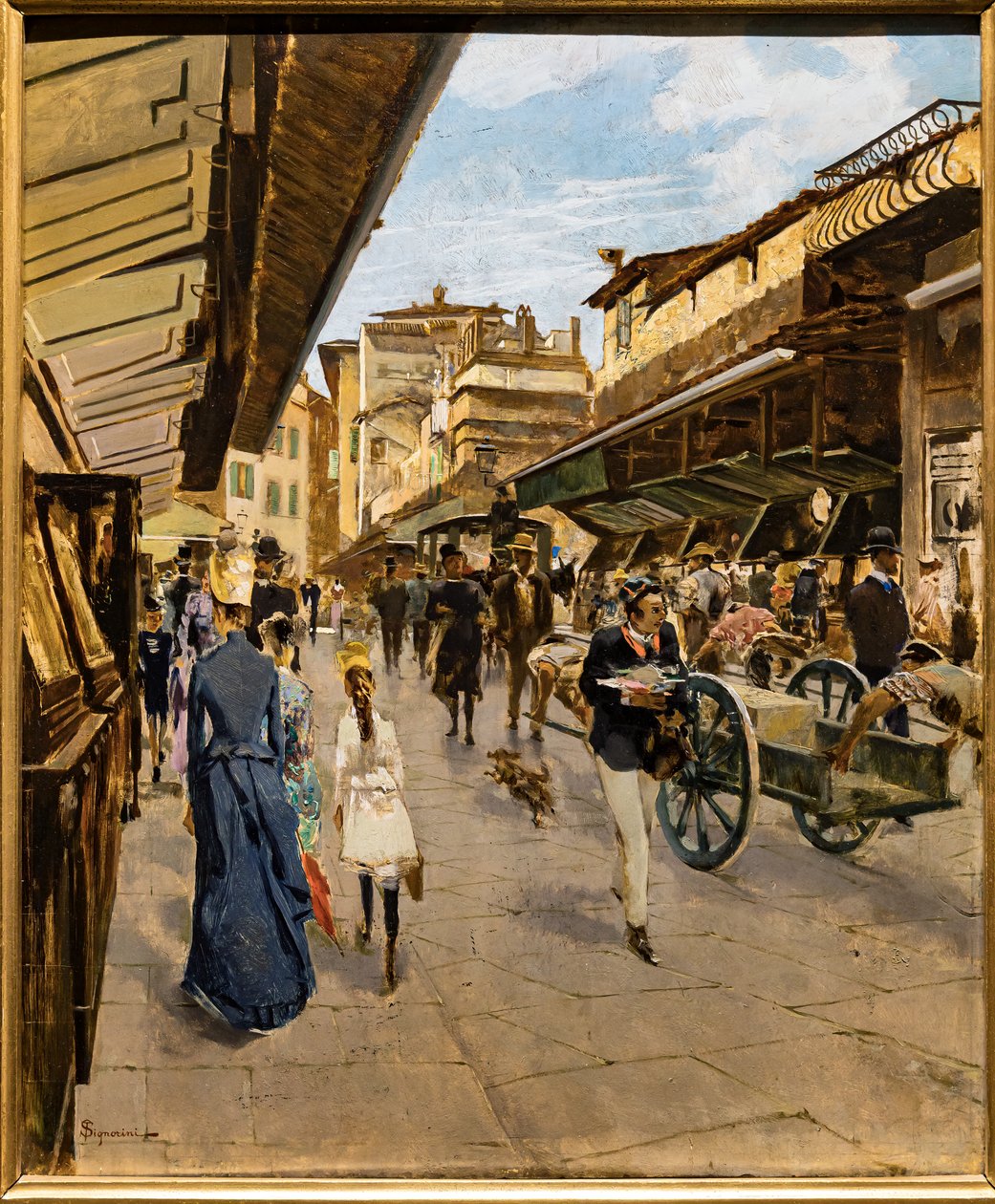 Gamla bron i Florens, ca 1882 (olja på duk) av Telemaco Signorini