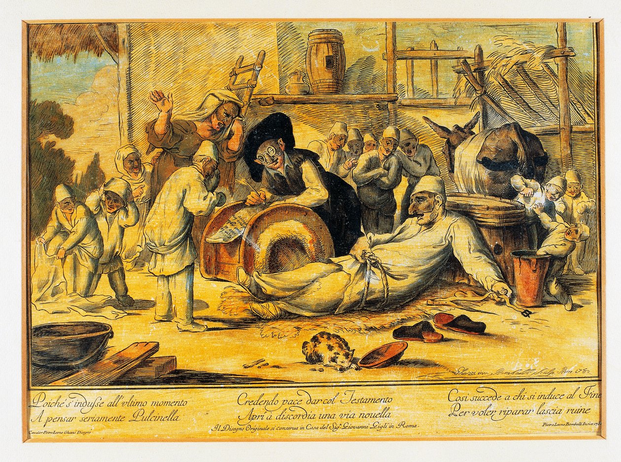 Pulcinella gör testamente av Blaise Nicolas Le Sueur