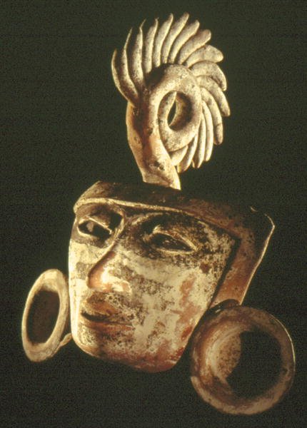 Mask (lera och polykrom) av Teotihuacan
