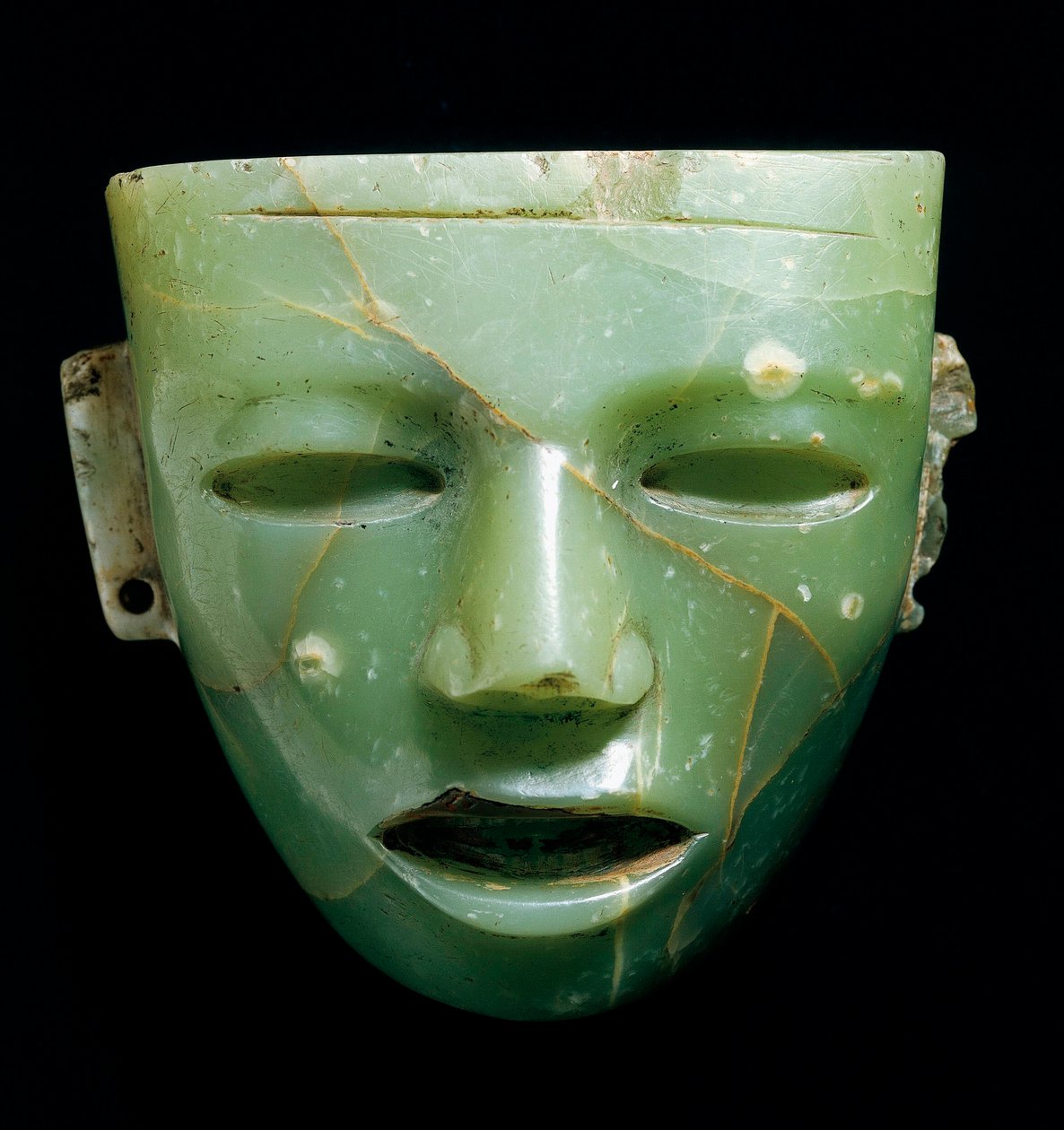 Jade mask. Art Teotihuacan från Mexiko, ca 250-600. Glyptic Inv. Gem 1921, nr 824. Museo degli Argenti, Palazzo Pitti, Florens av Teotihuacan Teotihuacan