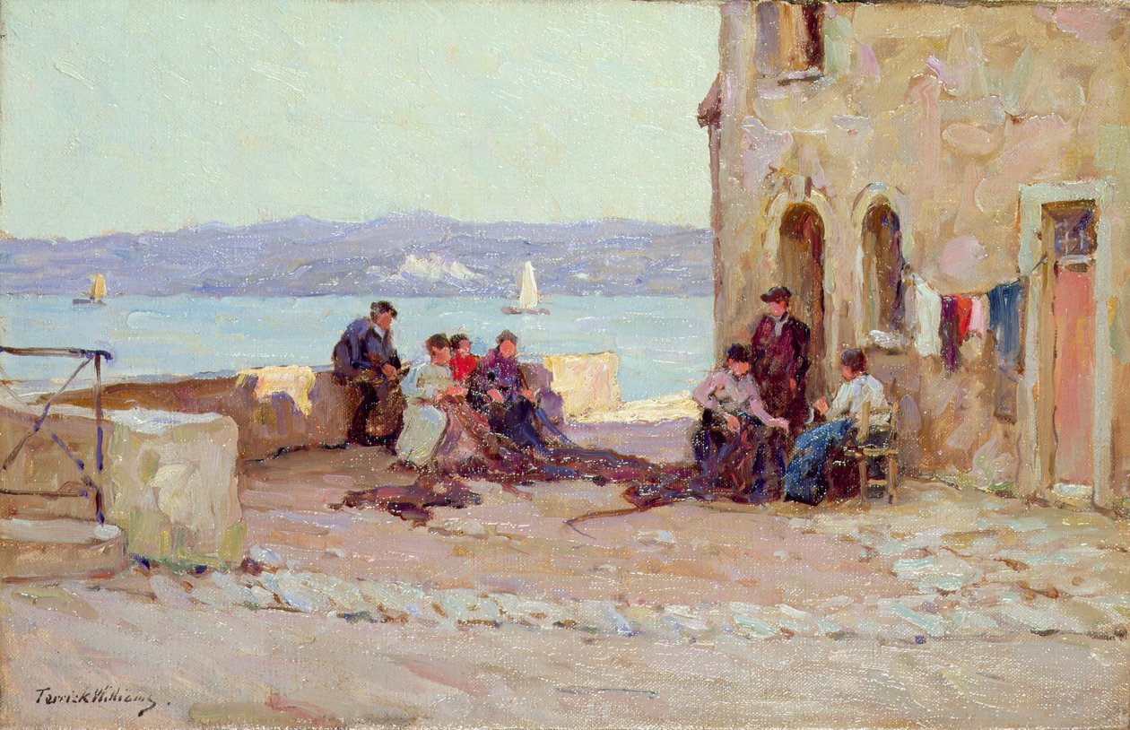 Nät som repareras, Martigues, Provence av Terrick Williams