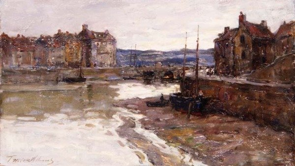 Tidig morgon, St. Valery en Caux, Normandie av Terrick Williams