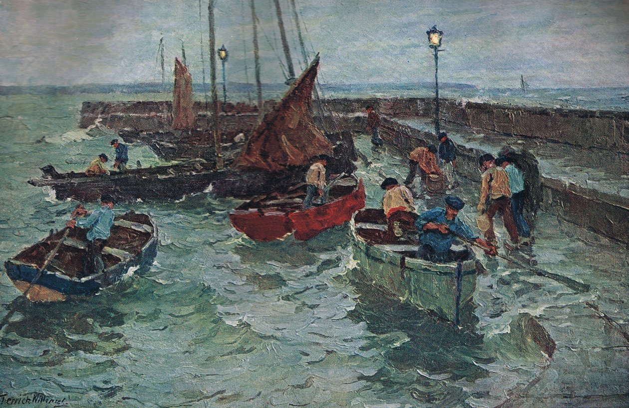Hamnscenen, ca 1915 av Terrick Williams