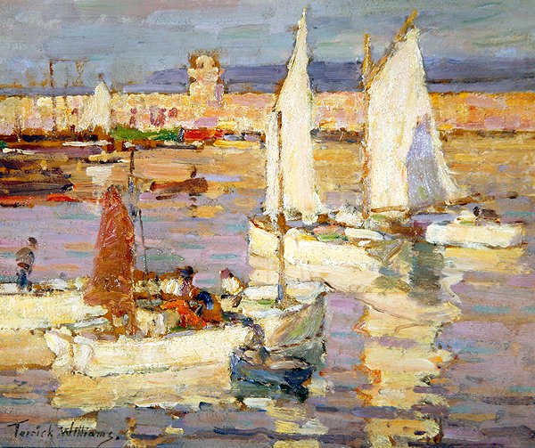 Hamnen, Mevagissey, Cornwall (olja ombord) av Terrick Williams