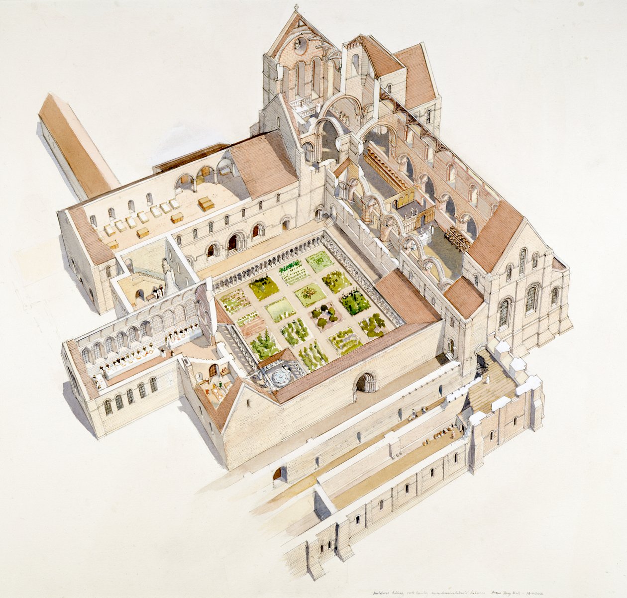 Buildwas Abbey, 1100-talet, c1990-2010 av Terry Ball