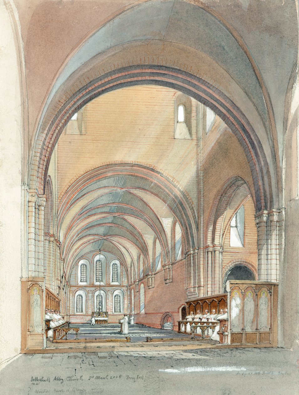 Kör och presbyterium i Lilleshall Abbey, c1200-talet, c1990-2010 av Terry Ball