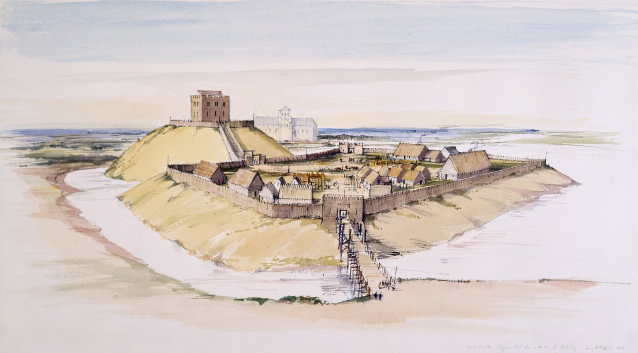 York Castle som det kan ha sett ut strax efter bygget, med Minster bortom, 1985 av Terry Ball