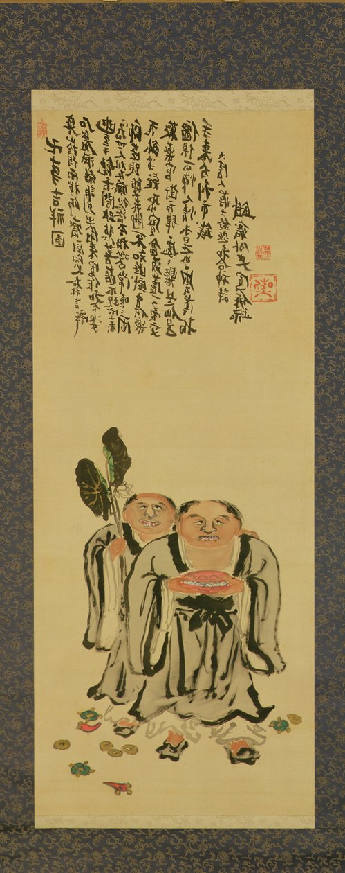 Kanzan och Jittoku av Tessai Tomioka (1836-1924) av Tessai Tomioka