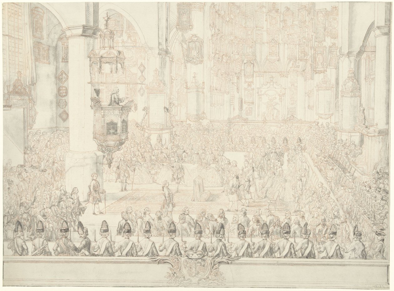 Karel Christian van Nassau-Weilburgs äktenskap med prinsessan Carolina, 1760 av Tethart Philip Christian Haag