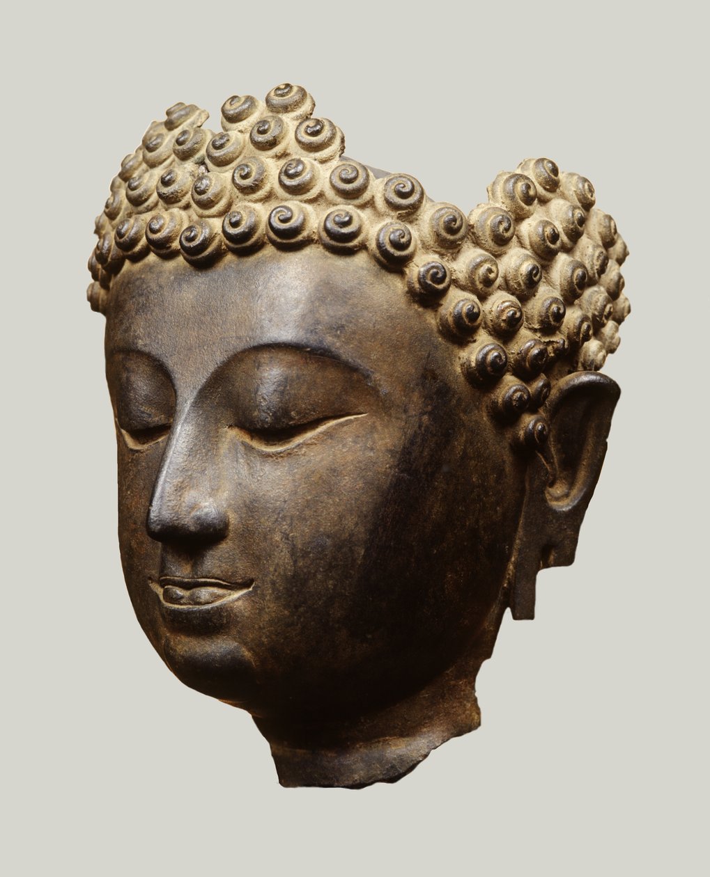Buddhahuvud, Lanna-stil (brons) av Thai School