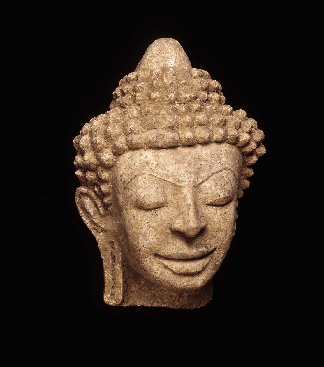 Buddha Head, från Chedi Chula Pathom, Davaravati Period (Satukko) av Thai School