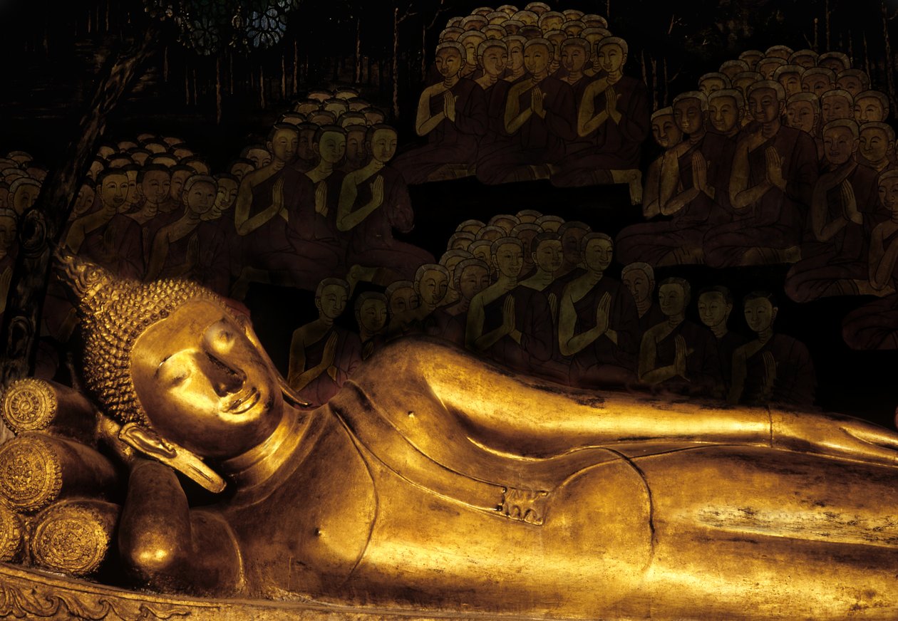 Paranirvana of Buddha (brons) av Thai School