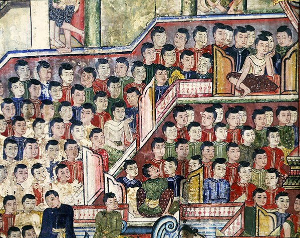 Wiharn Laikarn, avsnitt från Jataka Sang Thong (fresk) av Thai School