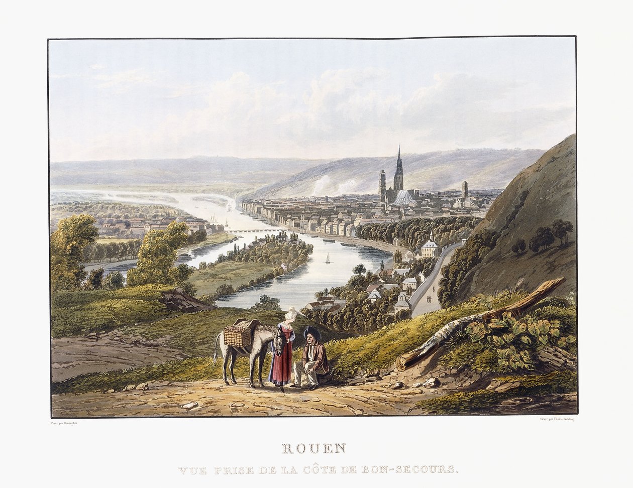 Rouen, sett från Bon-Secours, 1823-1826 av Thales Fielding