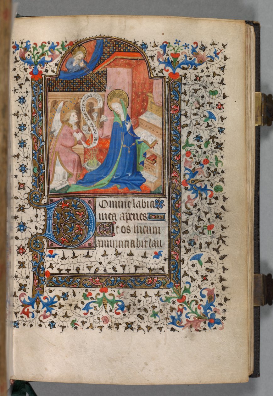 Timbok (användning i Paris): Fol. 37r, Bebådelsen av The Bedford Master