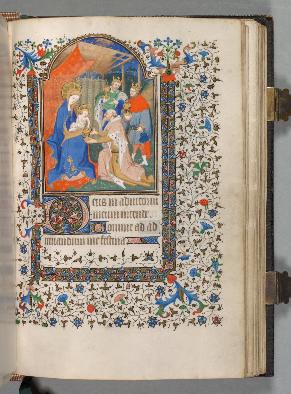 Timbok (användning i Paris): Fol. 67r, De vise männens tillbedjan av The Bedford Master
