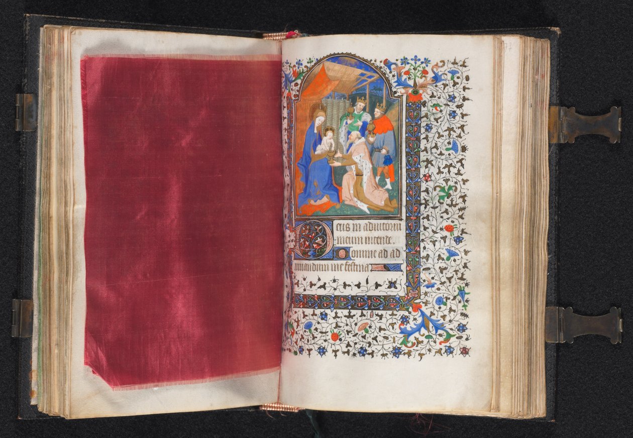 Tidsbok Användning av Paris: Fol. 66v, dekorerad kant, ca. 1420. av The Bedford Master