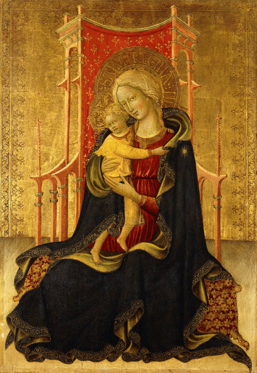 Ödmjukhetens Madonna av The Master of the Carrand Tondo