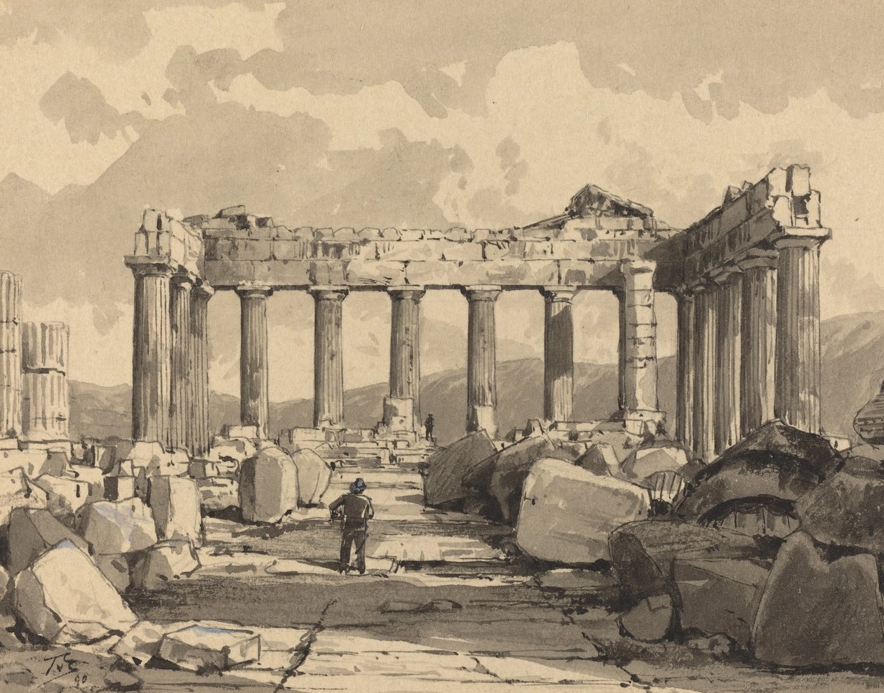 Parthenon, inuti av Themistocles von Eckenbrecher
