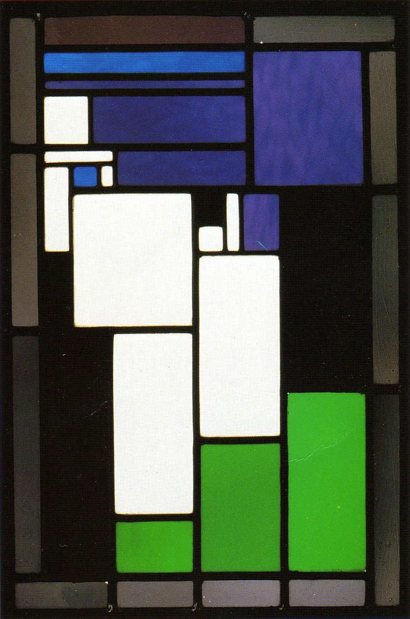 Stained-glass Composition Female Head av Theo van Doesburg