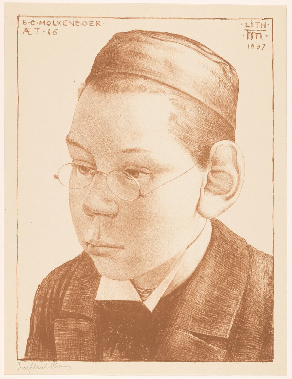 Porträtt av Bernard Molkenboer av Theo Molkenboer
