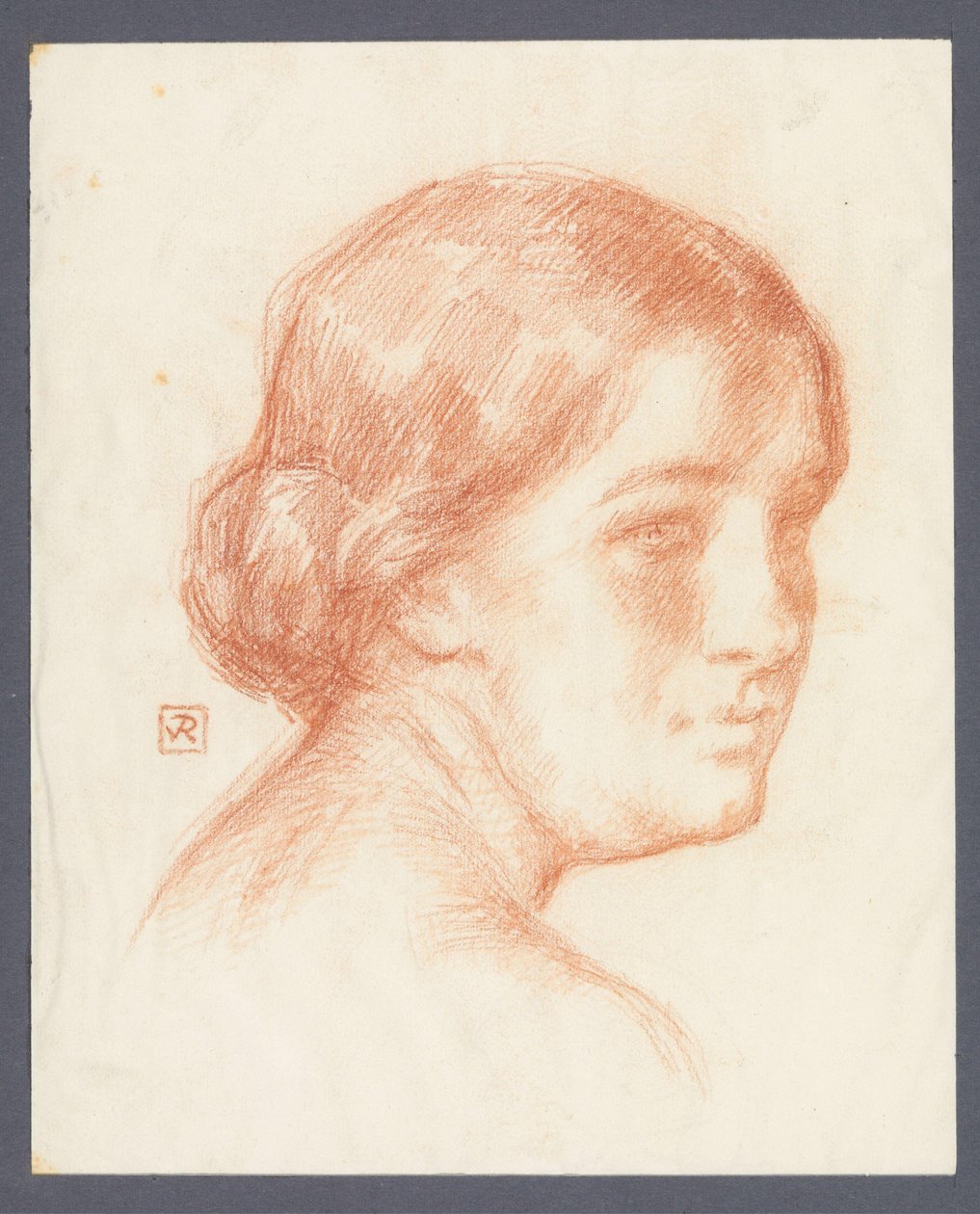 Porträtt av en okänd kvinna av Theo Van Rysselberghe (signed by artist)