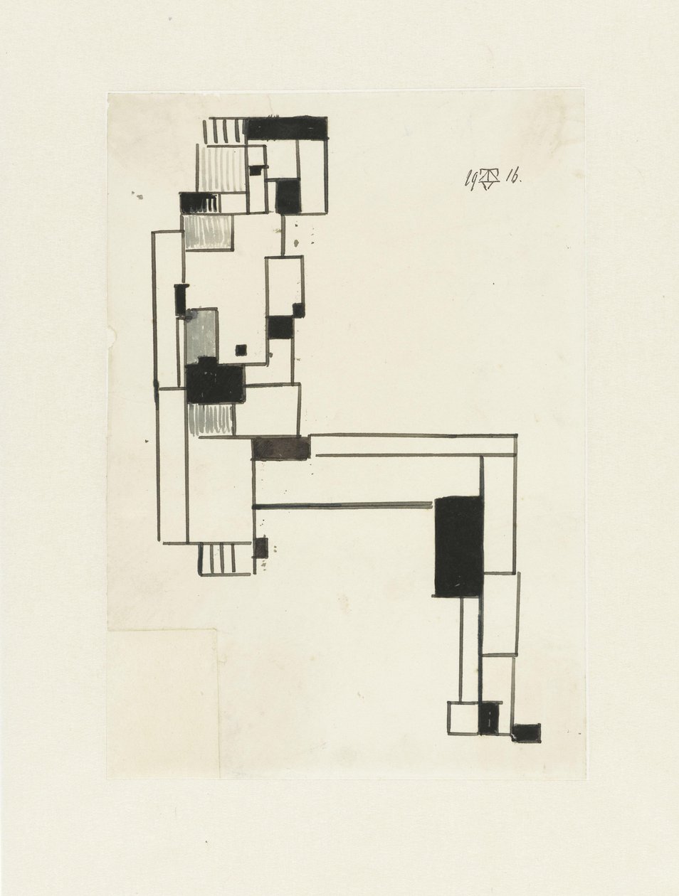 Sittande kvinnlig naken med handen på huvudet Sittande Kvinna Naken av Theo van Doesburg (signed by artist)