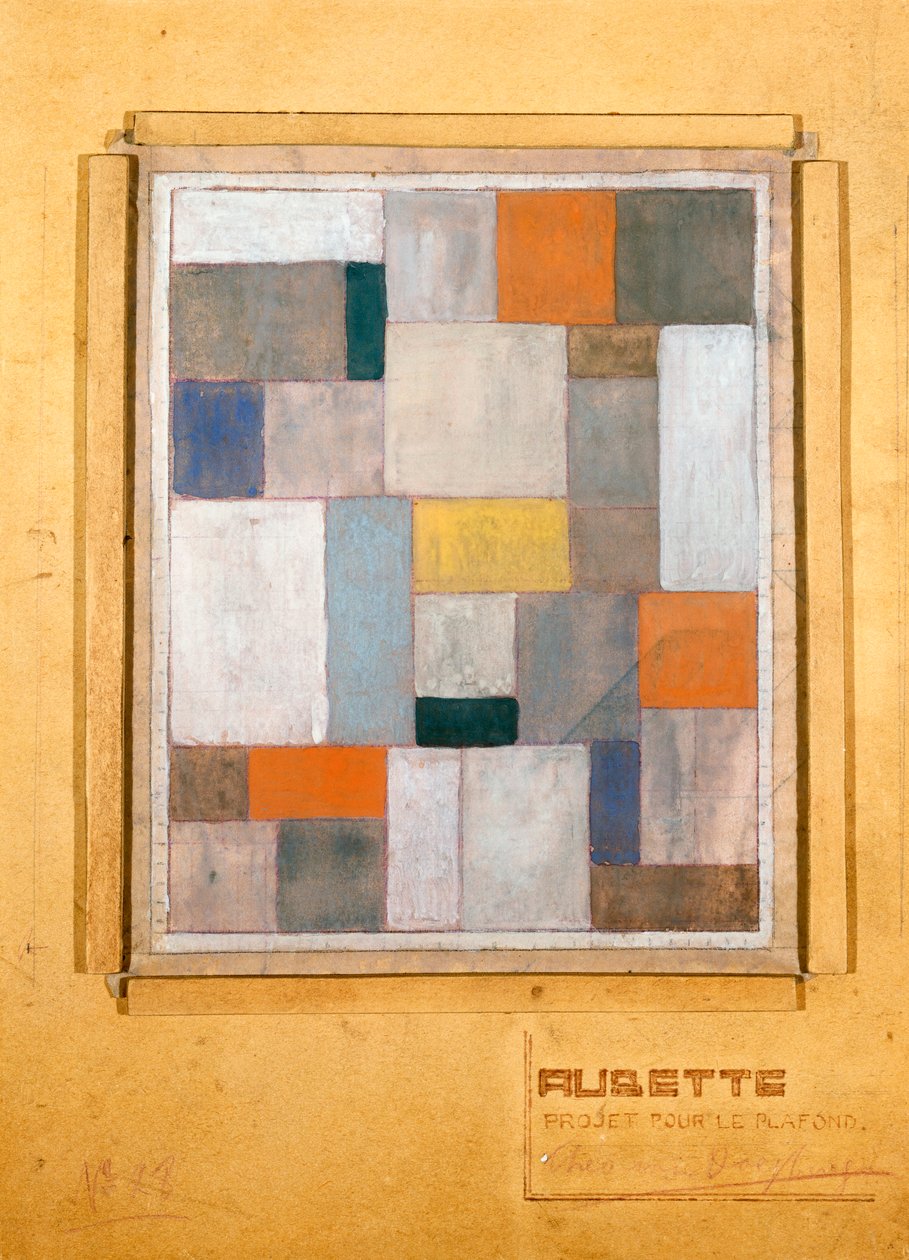 Aubette, design för scenen, för Le Plafond, 1926 av Theo van Doesburg