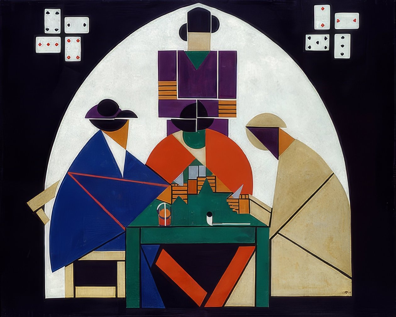 Kortspelare. 1916-17 av Theo van Doesburg