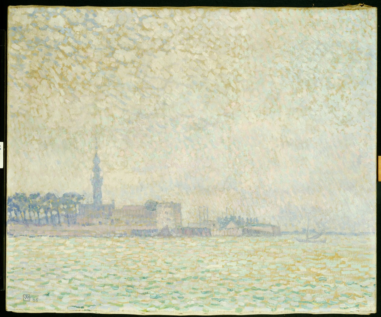 En utsikt över Veere, dimmig morgon, 1906 av Théo van Rysselberghe