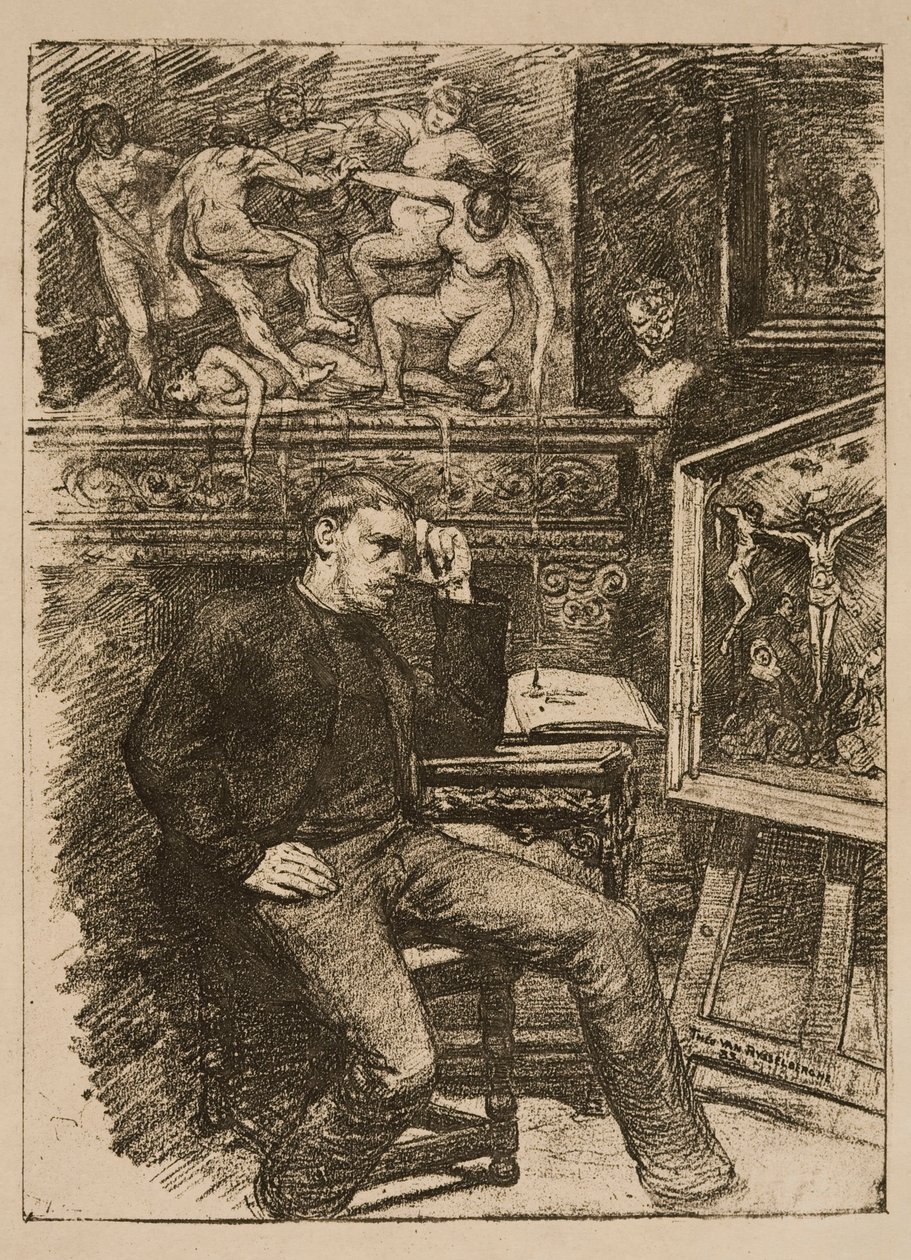 Frontispis till novellen ”Contes de minuit” av Emile Verhaeren av Théo van Rysselberghe