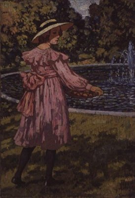 Porträtt av konstnärens dotter, Elizabeth, ca 1910 (olja på duk) av Théo van Rysselberghe