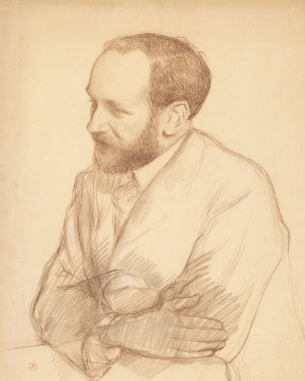 Porträtt av Henri Ghéon av Théo van Rysselberghe