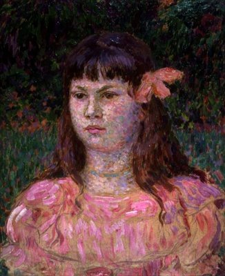 The Pink Ribbon (Sylvie Lacombe), sent 1890-tal (olja ombord) av Théo van Rysselberghe