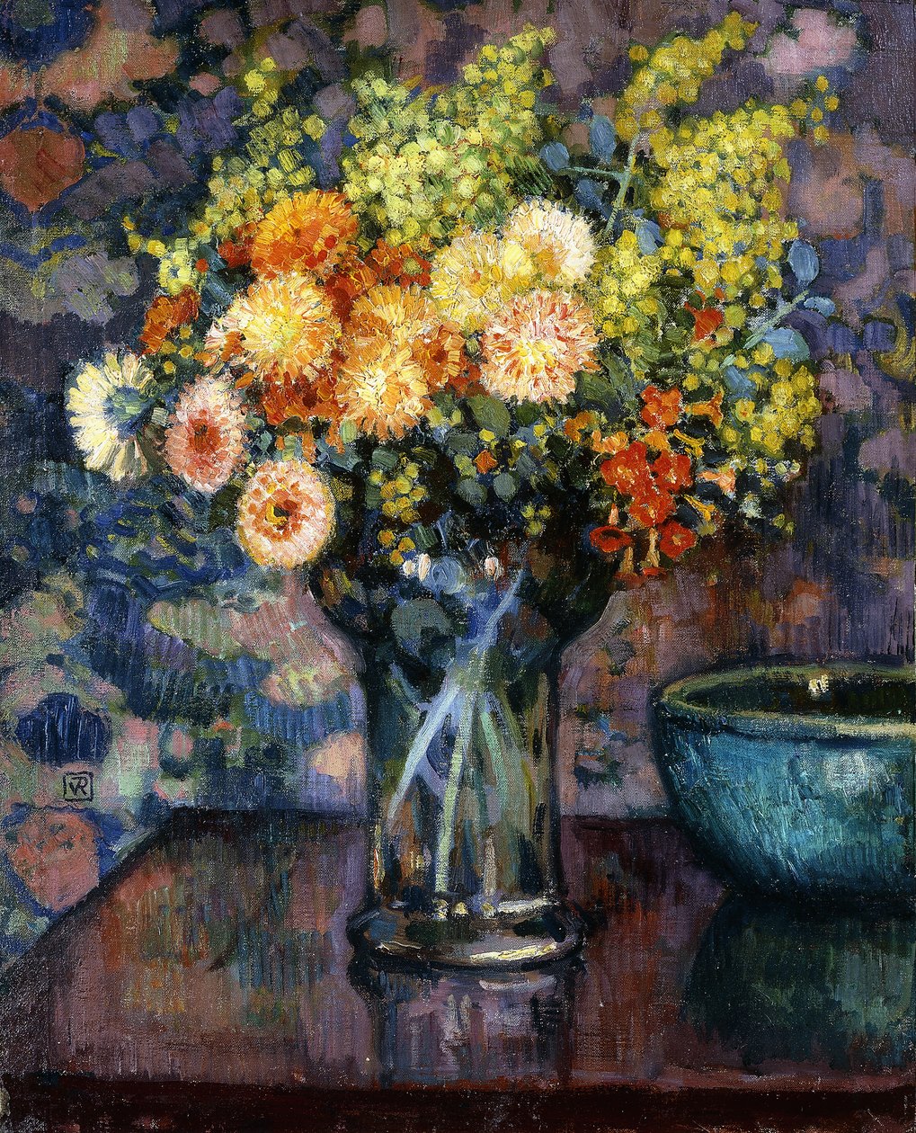 Vas med blommor; Vase de Fleurs, ca 1911 av Théo van Rysselberghe
