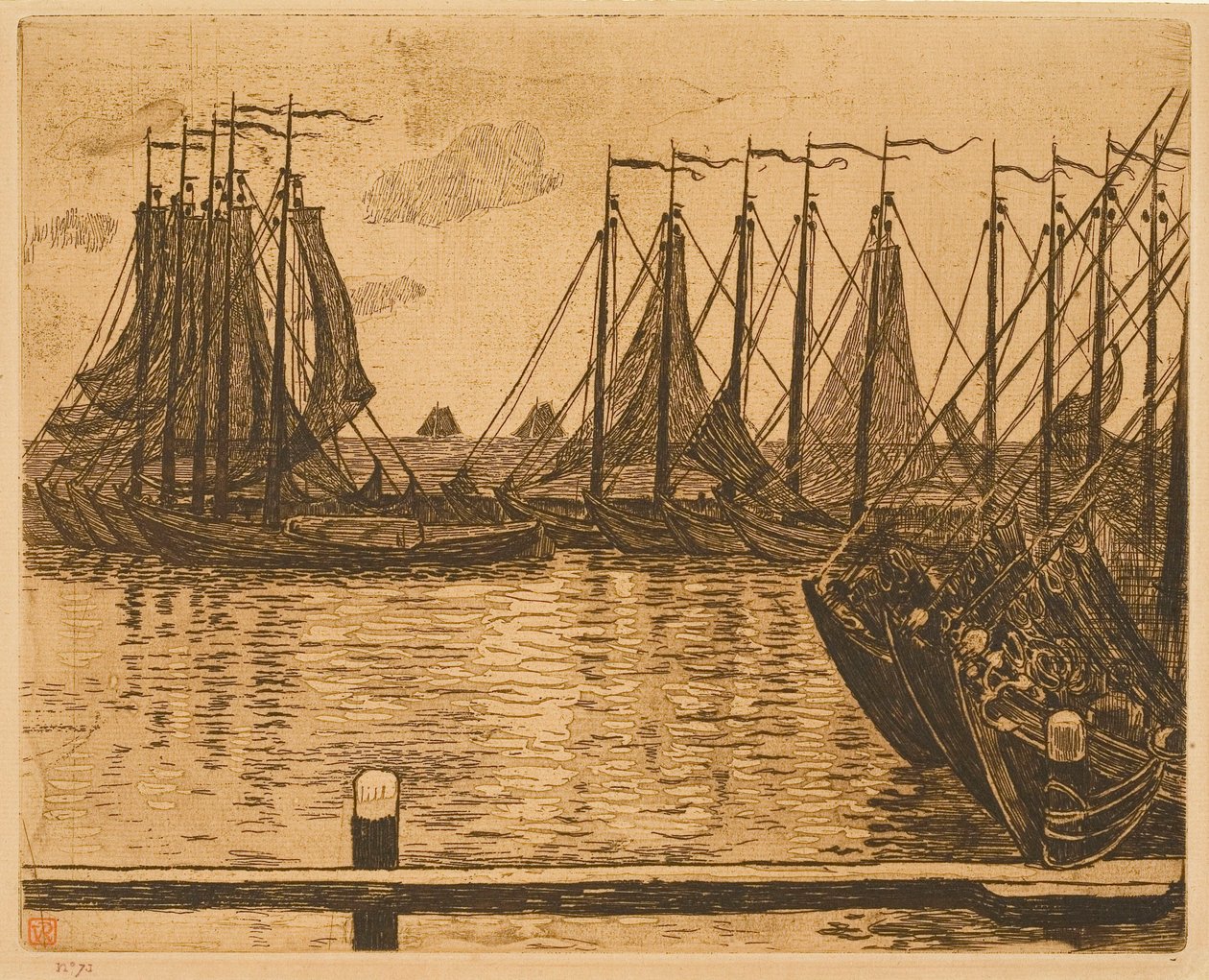 Volendam (Nederländerna), båtar på redden av Théo van Rysselberghe