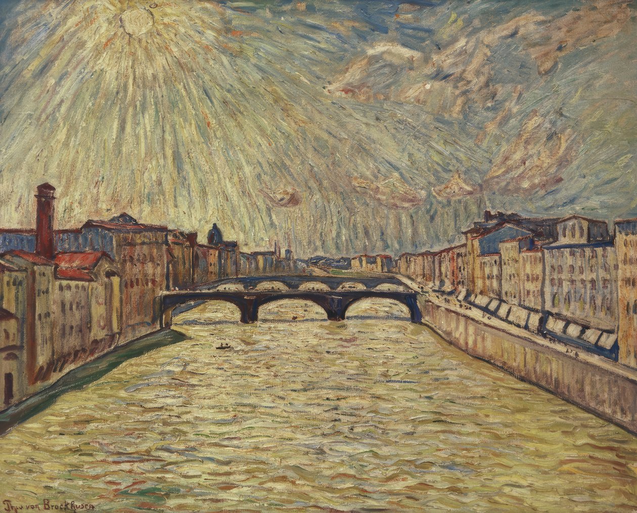 Arno Bridge i Florens I av Theo von Brockhusen